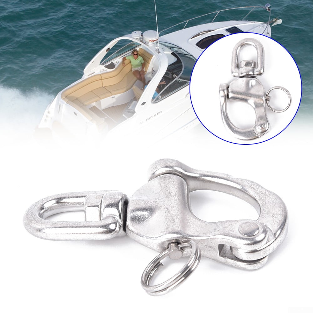Silver Marine Swivel Bail Snap Shackle Hook Boat Yacht Part 316 Stainless Steel