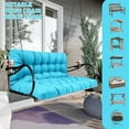 thumbnail image 5 of Replacement Cushions for Swing, Waterproof Porch Swing Cushion, 2-3 Seat Outdoor Bench Cushion with Backrest for Patio Furniture Garden Porch Loveseat Glider Pad (Sky Blue 40*40in), 5 of 7