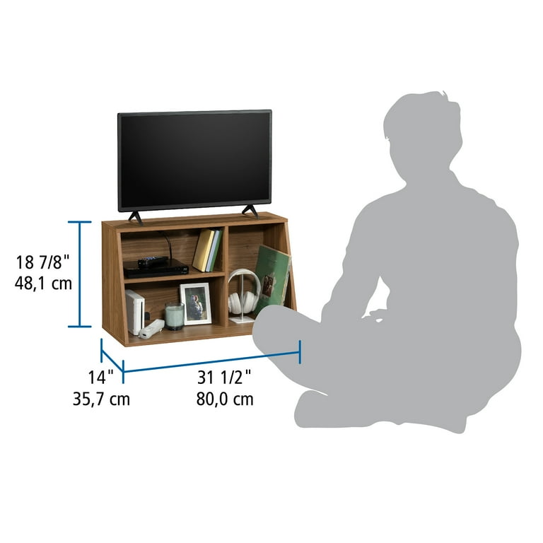 Mainstays Gamer TV Stand Console, Warm Walnut Finish
