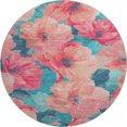 thumbnail image 2 of Addison Rugs Mayfield Premium Machine Washable Transitional Floral Salmon Round Rug, 8' x 8', 2 of 5