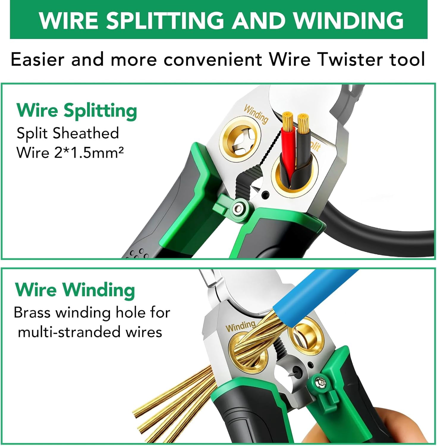 ABCISI 8-in-1 Wire Stripper, Multifunctional Wire Stripper Crimper Cable Cutter Pliers, Professional Wire Cutters Electrical Wire Crimper, Wiring Tools, Electrician, HVAC, Car Repair Tool