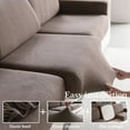 thumbnail image 5 of Sectional Couch Covers, Wear Resistant Stretch Sofa Covers Washable Soft Couch Cushion Covers Anti Slip Furniture Protector Sofa Slipcovers for Pets(3 Pieces 2 Seaters+1 Chaise, Brown), 5 of 14