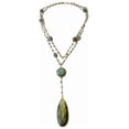 thumbnail image 3 of Double Diana Denmark Necklace in Ruby with Red Mojave Copper Turquoise Drop, 3 of 6