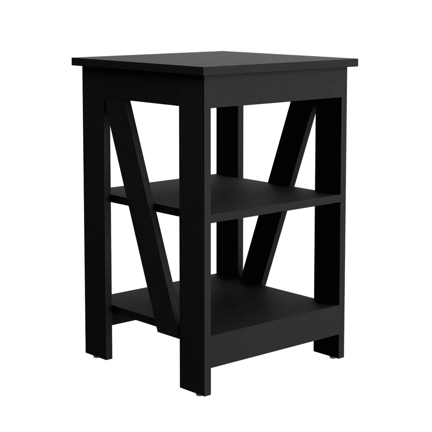 Taylor End Table, Side Table, Nightstand: 3-Tier Storage Shelf for Small Spaces