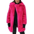 thumbnail image 3 of ZACPNCV Womens Faux Fur Coats Warm Mid Long Furry Jackets Long Sleeve Lapel Winter Fluffy Outerwear Shaggy Parka Coat, 3 of 4