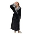 thumbnail image 6 of Jamicy Women's Sleep Robe Casual Striped Bath Robe Fleece Long Bathrobe Fluffy Plush Fuzzy Long Sleeve Soft Thick Warm, 6 of 7