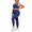 Classic Navy, variant on Women's Plus Size Sports Bra and Leggings Set, 2 Piece Workout Outfit, Criss Cross Back, High Waisted Yoga Activewear