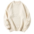 thumbnail image 1 of Pisexur Chandails pour Hommes Mode Décontractée Couleur Unie Chandail à Manches Longues Col Rond Chandails Automne Hiver Chaud Tricoté, 1 of 4