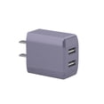 thumbnail image 2 of Puertos USB duales Cargador de pared Teléfono rápido de viaje Cargador de tableta Adaptador de carga USB DC 5V 2A Enchufe de EE. UU., Morado Methold EL5183-03, 2 of 2