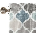 thumbnail image 5 of Curtains for Living Room Retro Blue Moroccan Geometric Pattern Semi Sheer for Windows Rod Pocket Short Window Treatment Décor, Light Filtering, Kitchen Valance 54inx18in, 5 of 5
