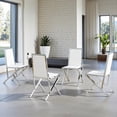 thumbnail image 2 of Tcbosik Set of 4 Dining Chairs, Mid-Century Modern PU Leather Chair with Metal Legs, Upholstered Kitchen Chair with Padded Seat for Home Office, White+Silver, 2 of 8