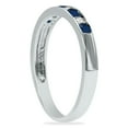 thumbnail image 2 of SZUL Women's Sapphire and Diamond Stackable Channel Set Ring in 14K White Gold, 2 of 5