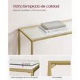 thumbnail image 5 of VASAGLE Mesa de Consola, Mesa de Entrada, Extremo del Sofá, Tablero de Vidrio Templado, Marco de Metal, Resistente, Patas Ajustables, para Salón, Entrada, Pasillo, Dorado y Transparente, 5 of 5