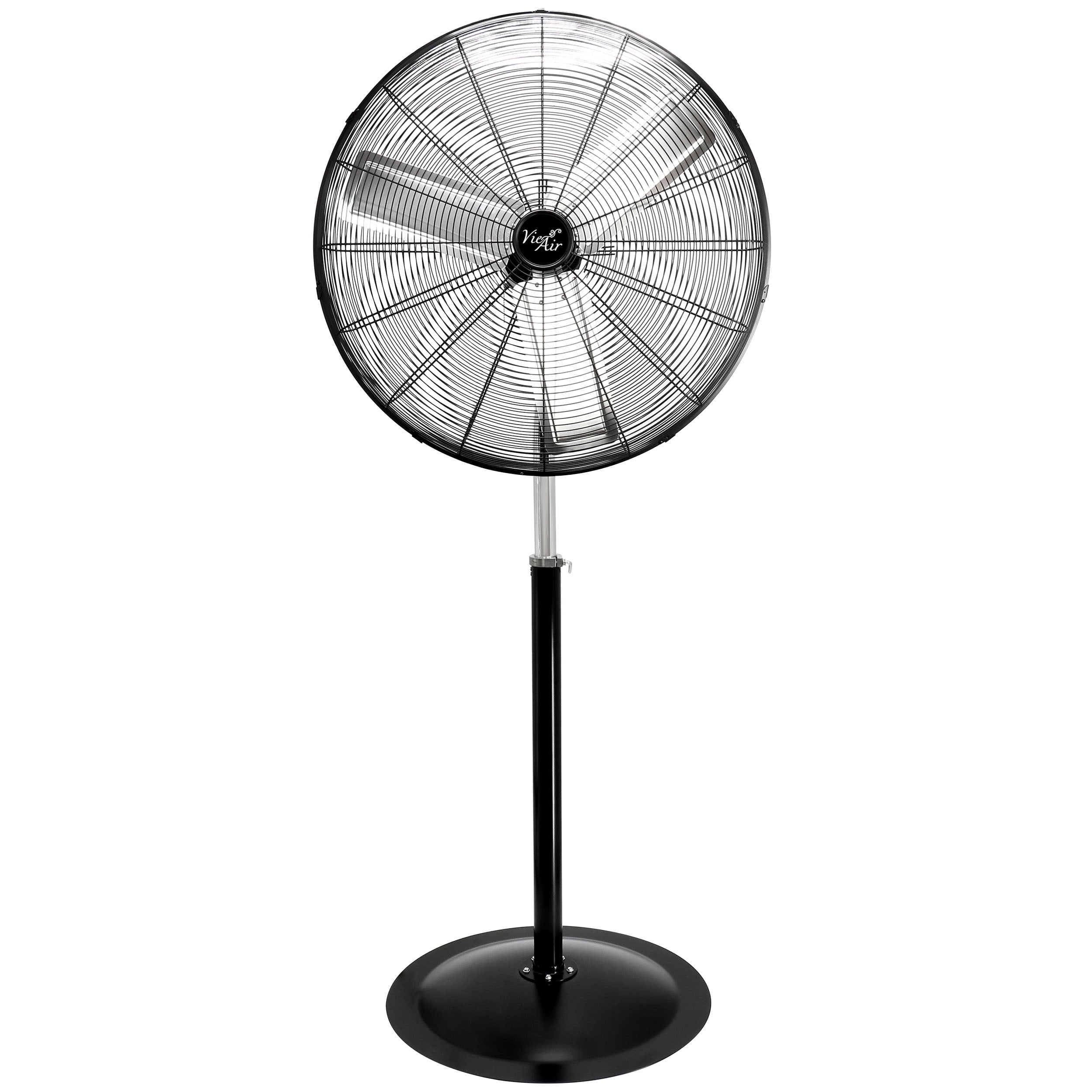 Vie Air 30 Inch Industrial Heavy Duty Pedestal Oscillating Metal Stand Fan