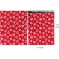 thumbnail image 2 of LinenLoon Sacs d'Expédition en Poly 3 Mil, Enveloppes Auto-Scellantes, Design Flocon de Neige Rouge et Blanc - Lot de 25, 19 x 24 Pouces, 2 of 5