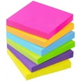 thumbnail image 1 of Notas adhesivas Notas autoadhesivas 3x3 6 notas adhesivas de varios colores brillantes 6 blocs de 100 hojas/bloc, colores aleatorios, 1 of 5
