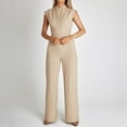 thumbnail image 2 of Clearance!NMMUED Jumpsuits for Women Dressy, Wide Leg Jumpsuits for Women, Sleeveless Jumpsuits for Women, Formal Jumpsuits for Women, Elegant Jumpsuits for Women, Khaki S, 2 of 7