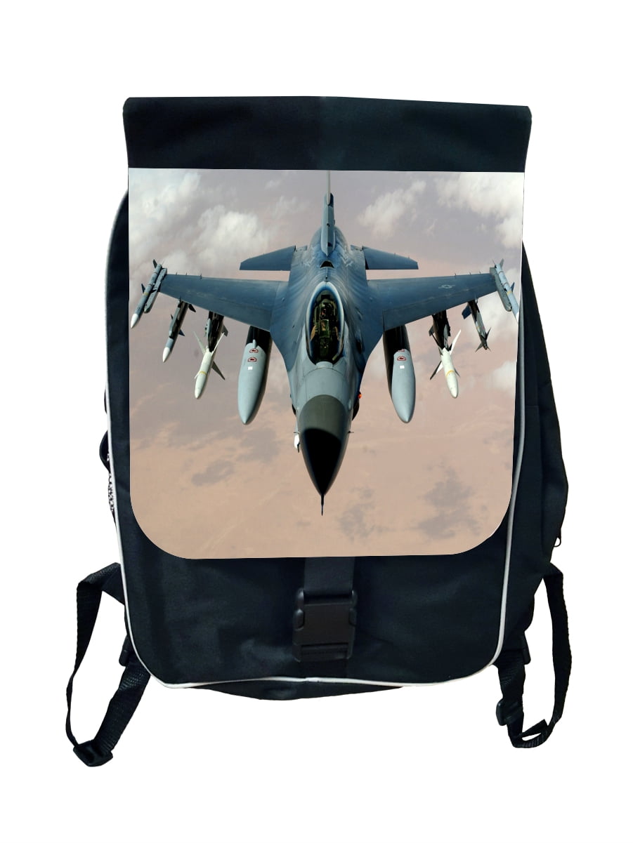 Accessory Avenue Boys Backpack Airplane Military Fighter Jet Large