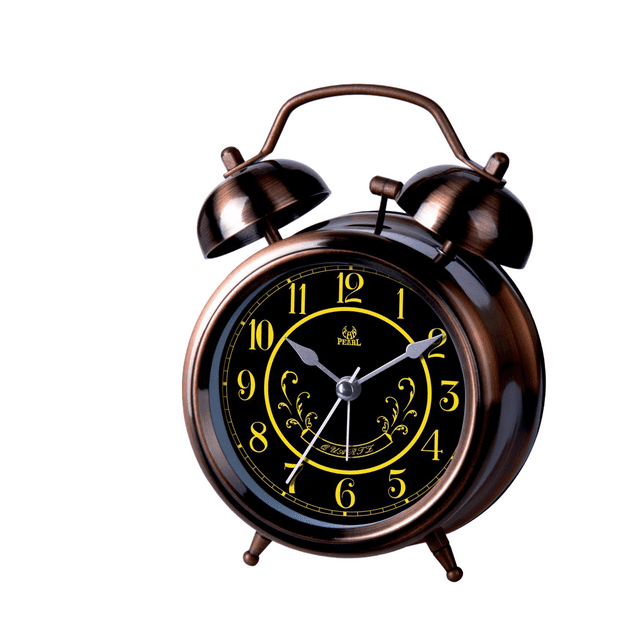 Reloj despertador retro con doble campana y esfera luminosa de metal de 12,4 cm