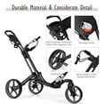 thumbnail image 2 of Goplus Folding Golf Push Cart W/Scoreboard Adjustable Handle Swivel Wheel Grey, 2 of 10