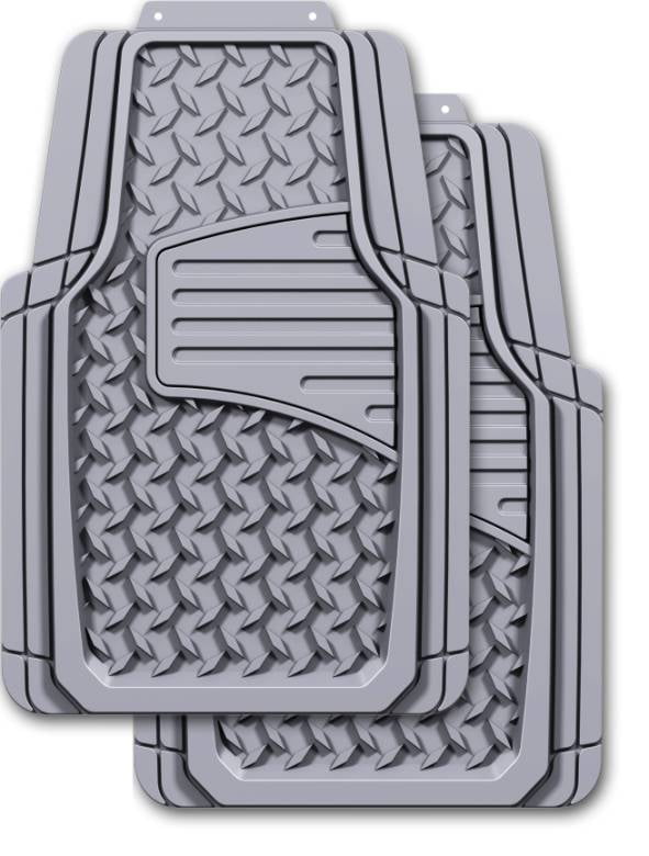 Auto Drive Grey HeavyDuty Universal Fit Floor Mat Set, 2 Piece, Grey
