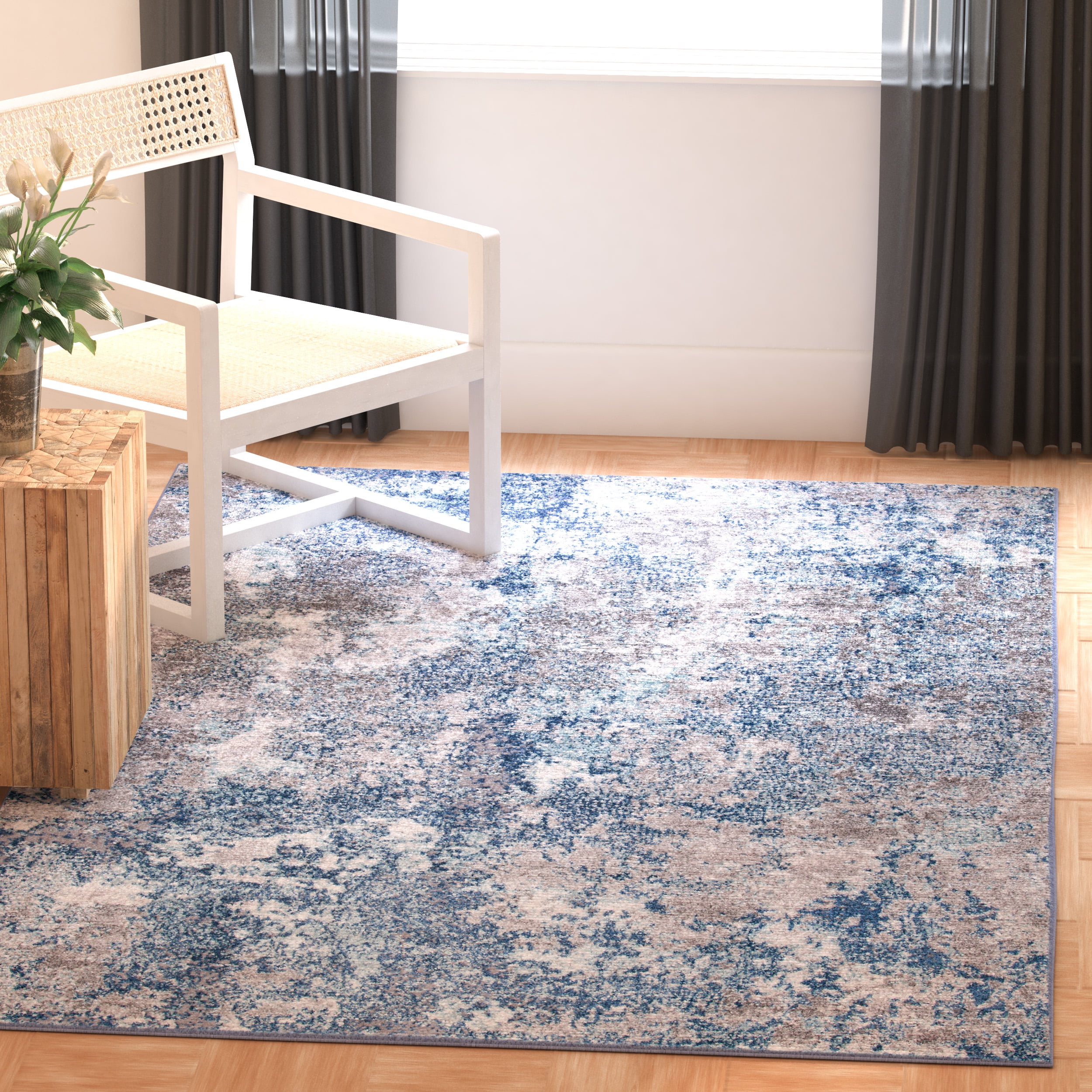 SAFAVIEH Aston Calanthia Abstract Area Rug, Navy/Gray, 8' x 10'