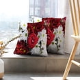 thumbnail image 6 of LALILO Throw Pillow Covers Red White Bouquet Mother Red White Bouquet Cushion Cover 18" x 18", 2 Pack, 6 of 6
