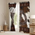 thumbnail image 3 of Manfei Boys Girls Cowboy Horseshoe Black Out Curtains,Farmhouse Animal Cow Print Curtains Pack of 2 (42x63 Each),Western Theme Bedroom Curtains,Microfiber Bedroom Decor, 3 of 6