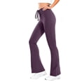 thumbnail image 3 of SCSAlgin Womens Flare Leggings Wide Leg Bootcut Yoga Pants Stretch High Waisted Casual Lounge Workout Gym Pants, 3 of 7