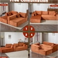 thumbnail image 5 of JERFIT Modern L-Shaped Corduroy Sectional Sofa with Chaise, Reversible Cushions, No Assembly Required, Deep Seated Modular Sleeper for Small Space, Brown, 5 of 10