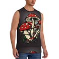 thumbnail image 2 of Fotbe Red Mushrooms Men's Camiseta sin Mangas Estampada para Hombres, Playera Casual para Gimnasio, Entrenamiento, Playa-X-Large, 2 of 7