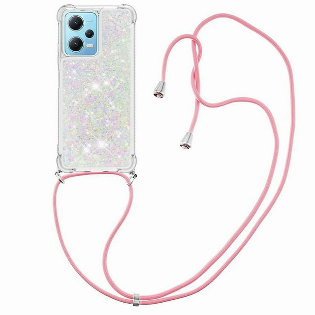Funda FOXDOCK para Xiaomi Redmi Note 12 4G con Cuerda Ajustable, Brillo Líquido, Protección Antigolpes y Lente – Ideal para Regalo