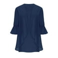 thumbnail image 4 of Turilly Womens Jackets Ladies Clearance, Women's Solid Three Quarter Sleeve Kimono Cardigan Loose Chiffon Cover Up Casual Blouse Tops, 4 of 6
