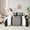 Gray White Black, variant on jejeloiu Vintage Damask Flowers 7-Piece Twin Bedding Sets,Abstract Geometric Thombus Bedding Comforter Set,Pink Black Striped Sheet Sets For Kids,Breathable Home Decor Reversible