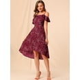 thumbnail image 2 of INSPIRE CHIC Women's Spaghatti Straps Ruffled a-Line Midi Floral Dress, 2 of 6