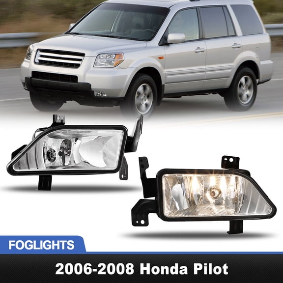 Winjet For 2006 2007 2008 Honda Pilot Fog Lights Driving Front Bumper Lamps Clear Lens