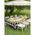 thumbnail image 4 of Outdoor Tablecloth with Umbrella Hole for Patio/Picnic/Party/Camping, Summer Lemon Waterproof Table Cloth Rectangle Table Cover Washable, Farmhouse Yellow Fruit Plaid Wooden Grain (60"x 120"), 4 of 8