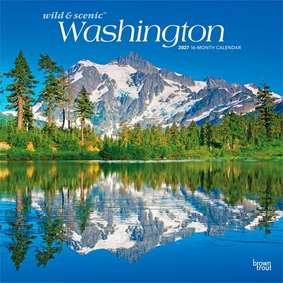 Washington Wild & Scenic | 2027 12x24" (Hanging) Wall Calendar | Plastic-Free
