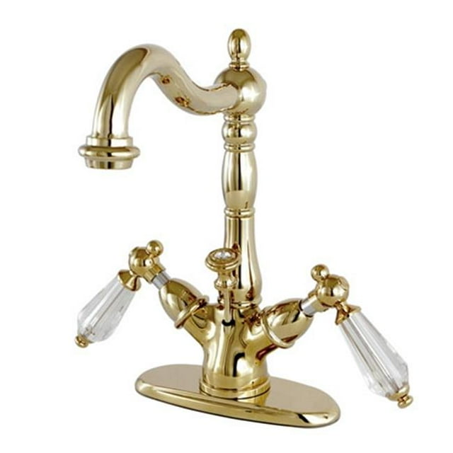 Robinet de Lavabo 4 Po. avec Bonde en Laiton, Laiton Poli