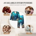 thumbnail image 7 of Lsque Underwater Fish Turtle Pattern Long Sleeve Pajama Set for Women - Soft 2-Piece Sleepwear and Loungewear Set with Pockets, Comfy Nightwear-Large, 7 of 7