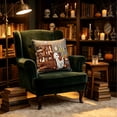 thumbnail image 3 of Halloween Ghost Reading Book Throw Pillow Cover, Spooky Library Bookshelf Skull Candlestick Decorative Pillowcase, Retro Halloween Cushion Cover, 3 of 6