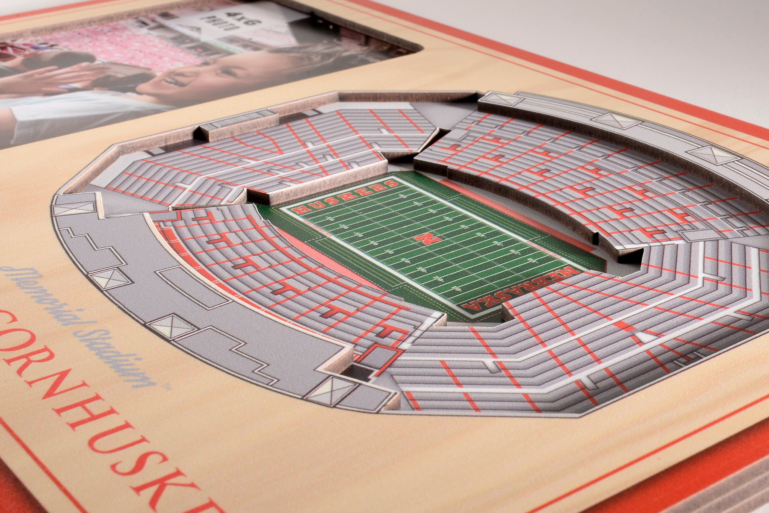 Nebraska Huskers 3D StadiumViews Picture Frame - Brown