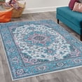 thumbnail image 2 of Floral Decorative Rug, Retro Style Vintage Romantic Flowers Petals and Leaves Spring Foliage Art, Quality Carpet for Bedroom Dorm and Living Room, 6 Sizes, Pale Azure, by Ambesonne, 2 of 4