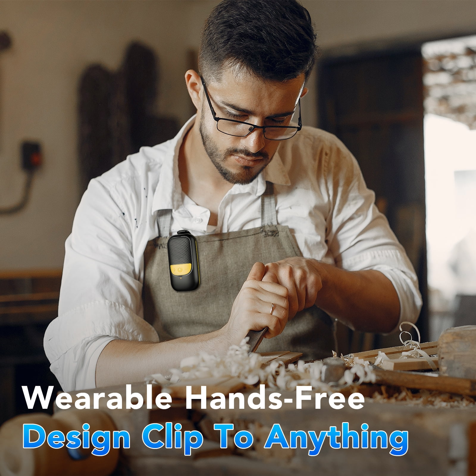 Wearable Bluetooth Speaker Clip-On Wireless Water-Resistant Mini Speaker