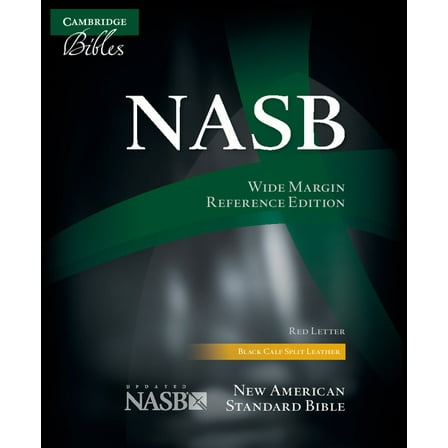 NASB Wide Margin Reference Bible-Black Calfsplit Leather