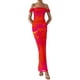 thumbnail image 3 of Vestido PRETTYGARDEN Verano 2025 Naranja con Hombros Descubiertos y Fruncido XXL, 3 of 5