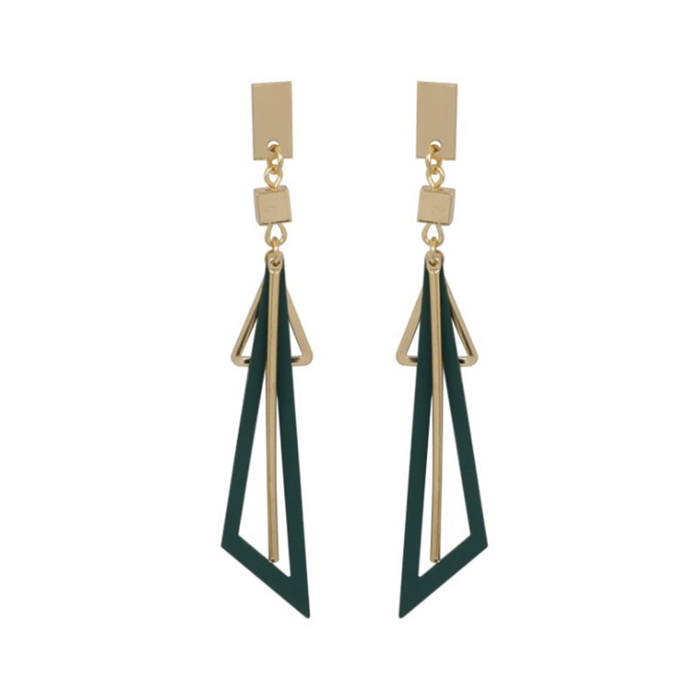 Handmade Geometric Drop Dangle Earrings Triangle Ear Studs Earrings Jewelry   X