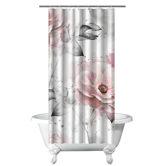 Waterproof Pioneer Shower Curtain 36x72 Inch Polyester Unique Colorful Floral Shower Curtain for Bathroom Hotel Home Decor with 7 Plastic Hooks