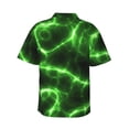 thumbnail image 3 of Uemuo Green Lightning Printed Regular Fit Short Sleeve Casual Hawaiian Shirt for Men,Aloha shirt,Tropical shirt,Floral print shirt,Vacation Beach shirt-Medium, 3 of 9