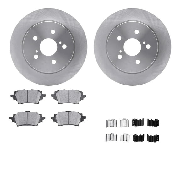 Dynamic Friction Company Rear Brake Rotors with 5000 Advanced Brake Pads includes Hardware 6512-76719